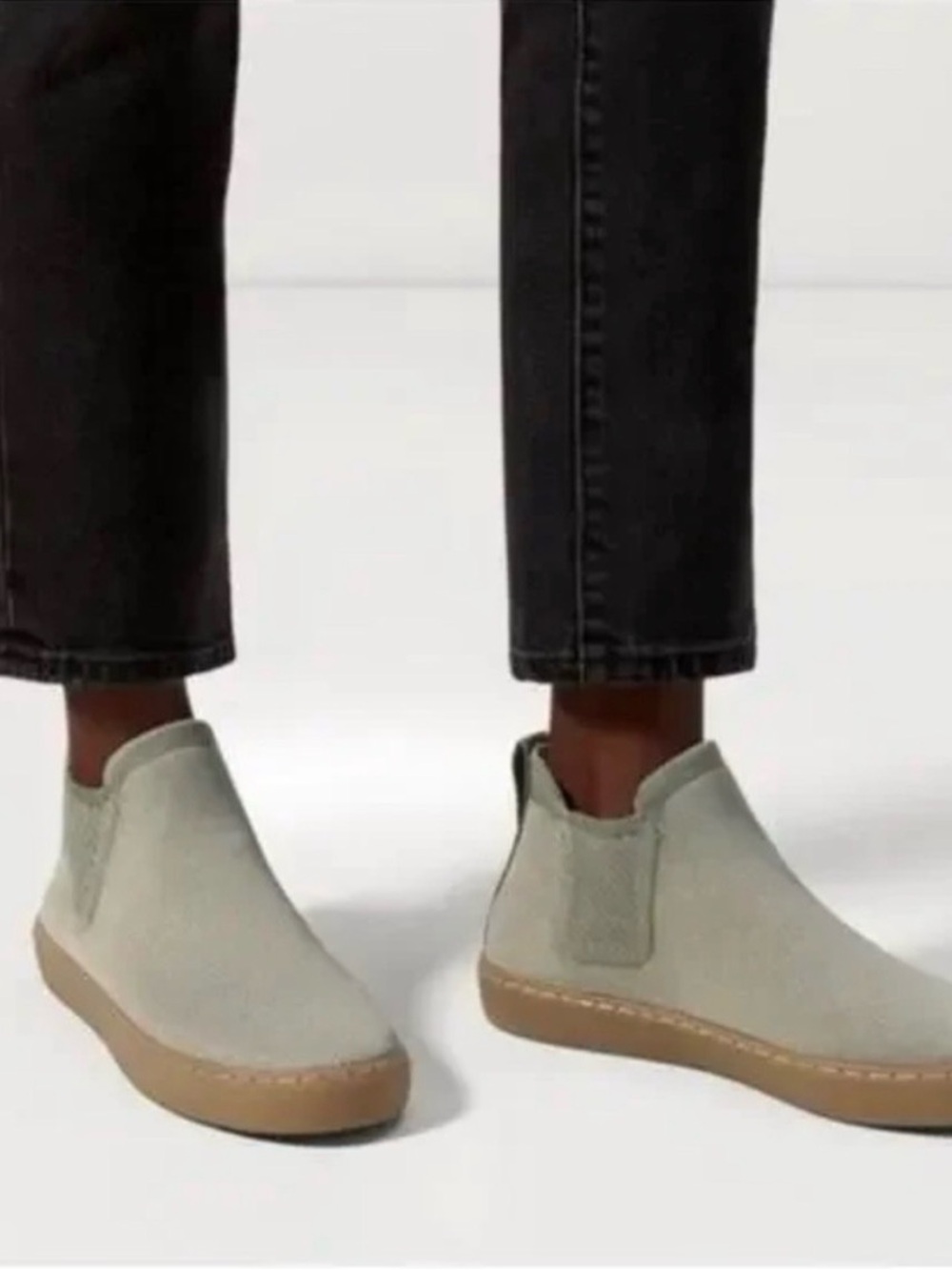 Rothy's Sage Green Slip-On Chelsea Ankle Booties